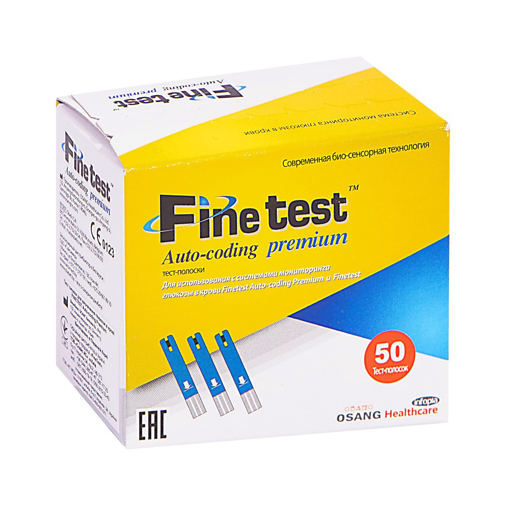 Тест-полоски Finetest Auto-coding Premium упаковка №50