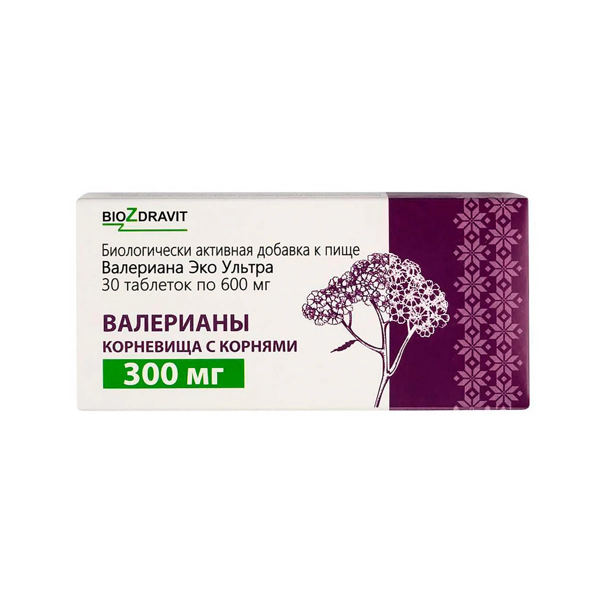 Валериана Эко Ультра БАД таблетки 600мг упаковка №30