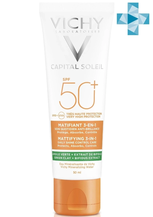 VICHY Capital Soleil уход матирующий 3 в 1 для жирной и пробл. кожи SPF 50+ 50мл №1