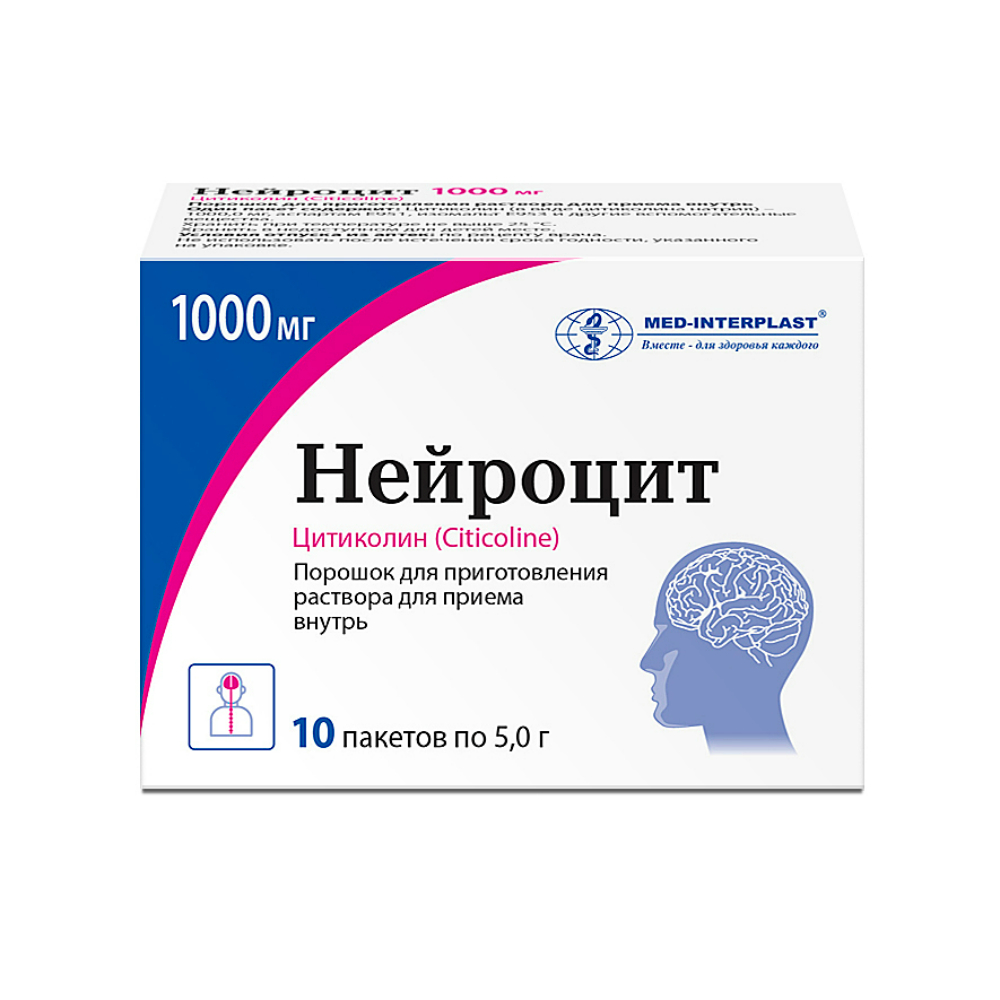 Нейроцит пор-к для приг. р-ра для приема внутрь 1 000мг 5г пакет №10