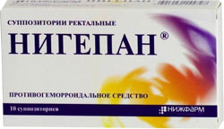 Нигепан суппозитории ректальн. 1 000ме 50мг упаковка №10