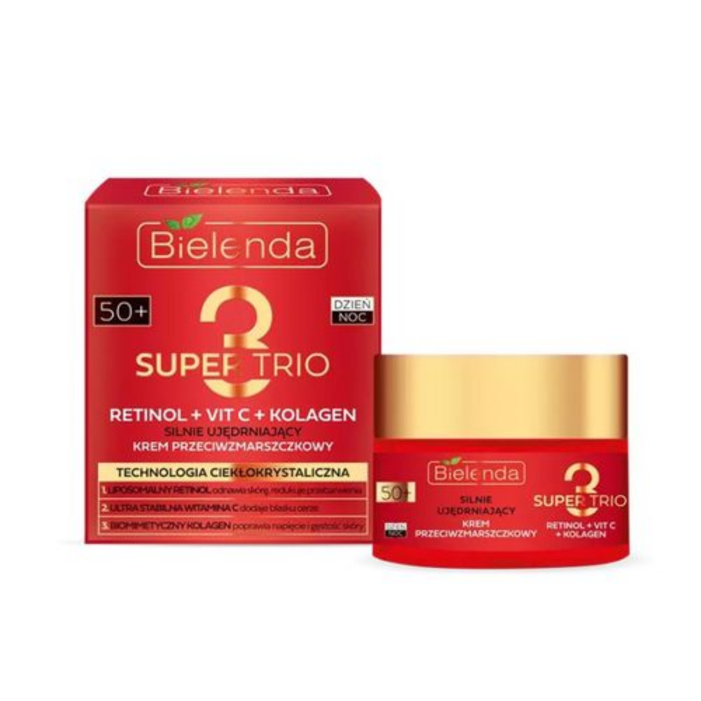 BIELENDA Super Trio Retinol+Vit C+Kolagen крем сильно увлажняющ. против морщин 50+ 50мл №1