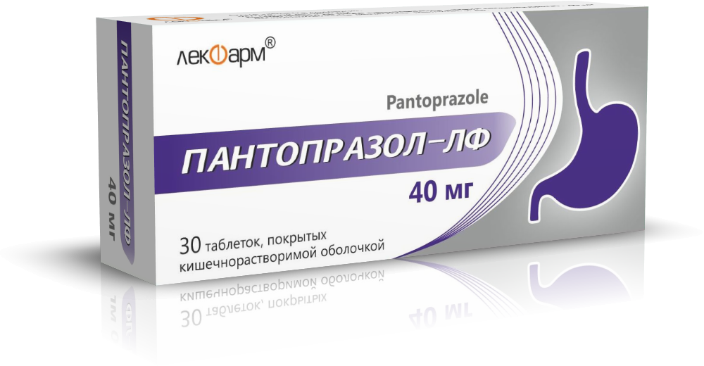 Пантопразол-ЛФ таблетки п/о, кишечнораств. 40мг упаковка №30