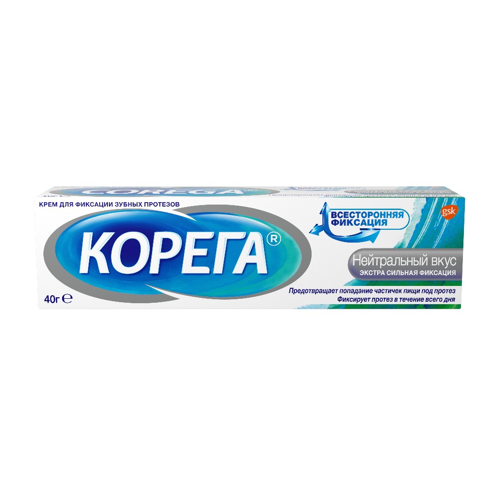 Крем для фиксации зубных протезов Корега Neutral Taste 40г №1