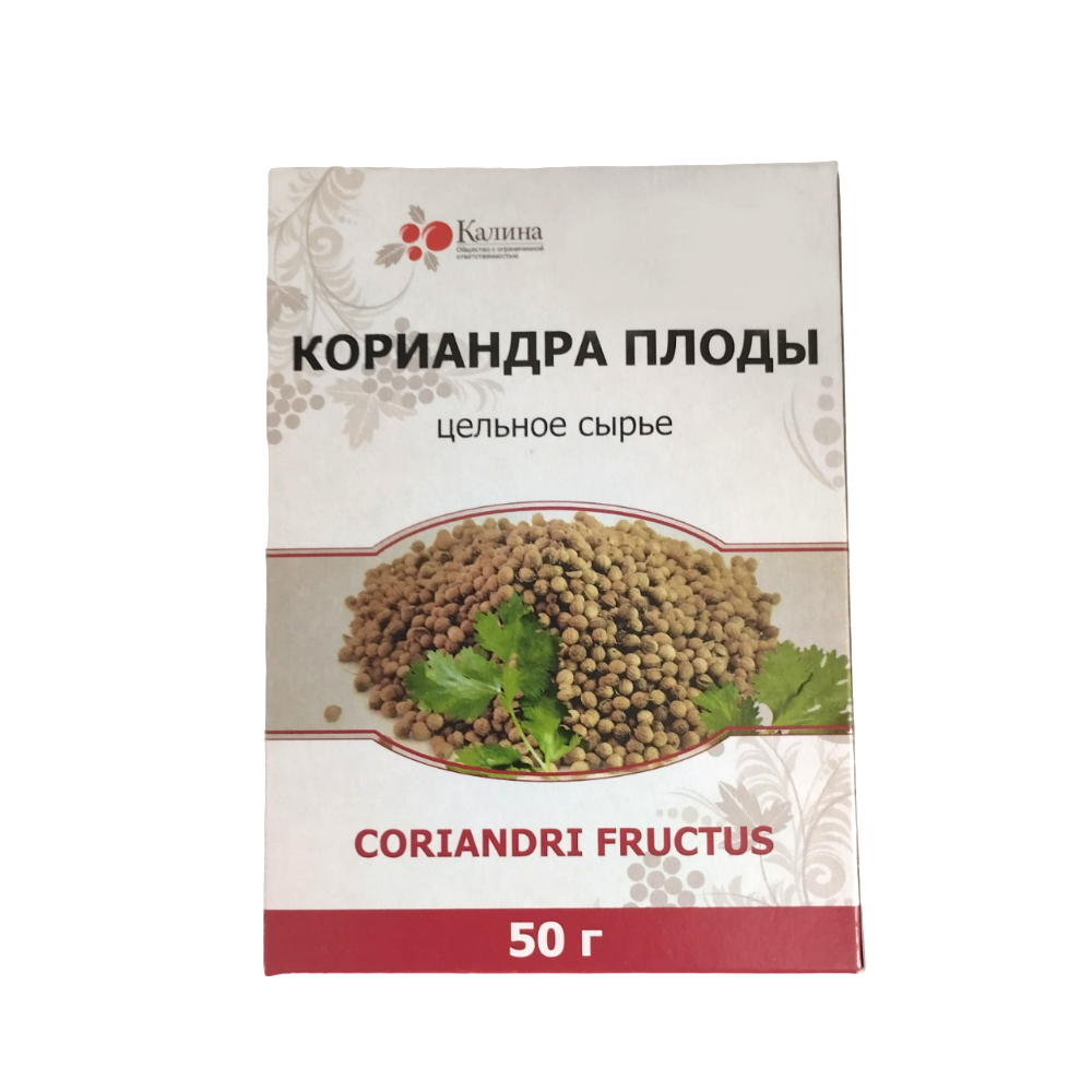 Кориандра плоды лек. сырье цельн. 50г упаковка №1