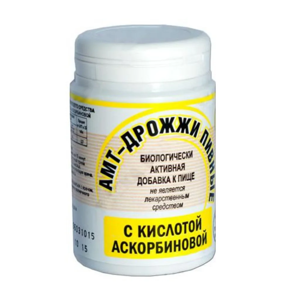 АМТ-Дрожжи пивные с аскорбиновой кислотой БАД таблетки 500мг банка №100