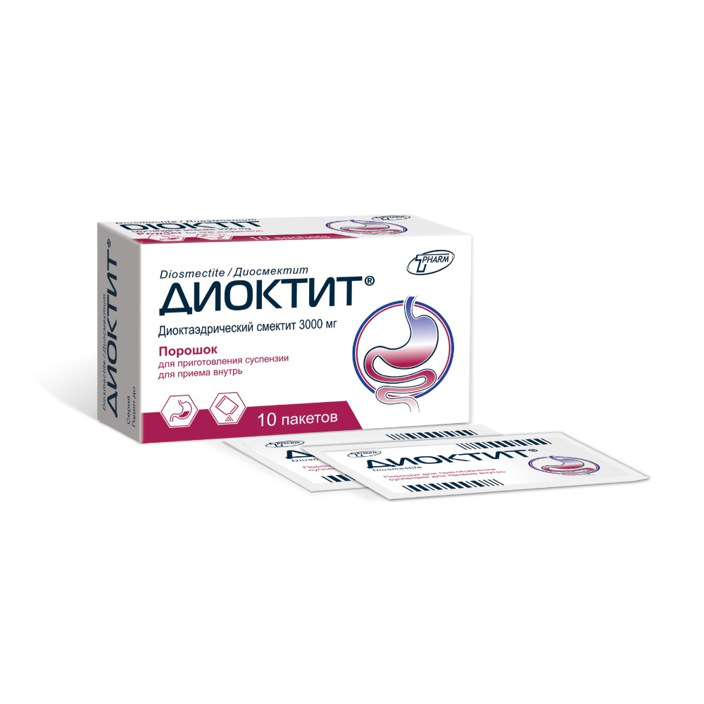Диоктит пор-к для приг. сусп. для приема внутрь 3 000мг 4г пакет №10