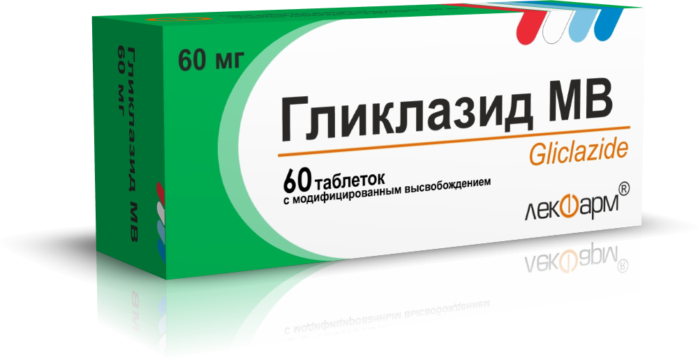 Гликлазид МВ таблетки с модиф. высвобождением 60мг упаковка №60