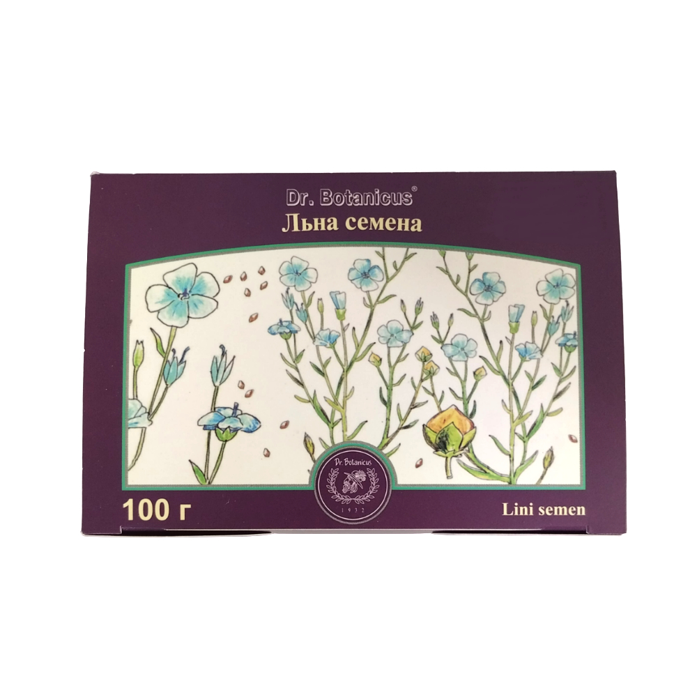 Льна семена лек. сырье цельн. 100г упаковка №1