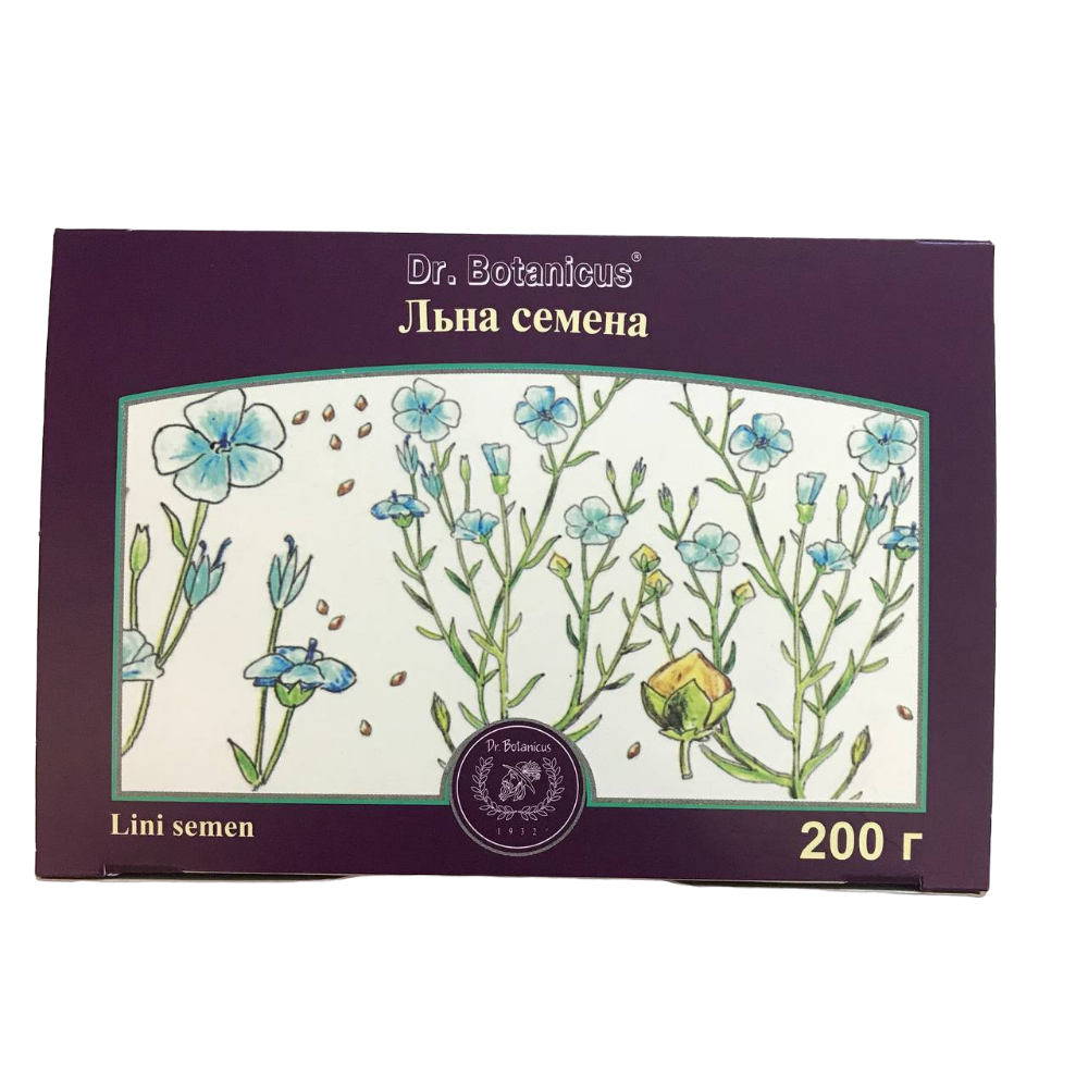 Льна семена лек. сырье цельн. 200г упаковка №1