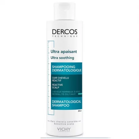 VICHY Dercos Technique шампунь-уход для чувствит кожи головы для норм и жирн волос "Успокаивающий" интенсивный 200мл №1