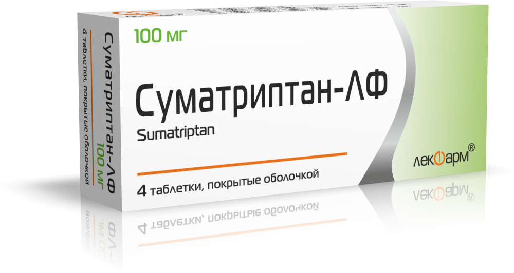 Суматриптан-ЛФ таблетки п/о 100мг упаковка №4
