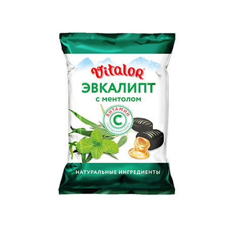 Карамель леденцовая с витамином С БАД со вкусом ментола и эвкалипта 60г №1