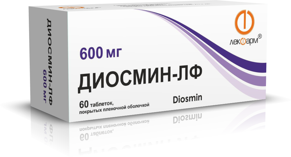 Диосмин-ЛФ таблетки п/о 600мг упаковка №60