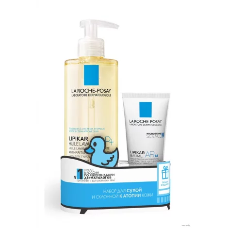 La Roche-Posay Lipikar AP+ масло для ванны и душа 400мл+бальзам липидовосполняющий 75мл набор №1